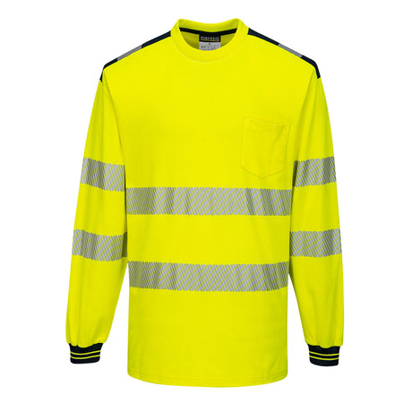 Portwest Hi Vis T-Shirt Long Sleeve Cotton Comfort Class 3