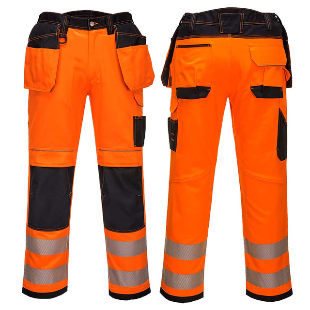 PW3 Hi-Vis Orange Holster Pocket Work Trousers - 2 Leg Lengths