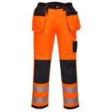 Portwest T501 Hi Vis Work Trousers Orange Holster Pockets Rail Compliant