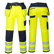 PW3 Hi-Vis Yellow Holster Pocket Work Trousers - 2 Leg Lengths
