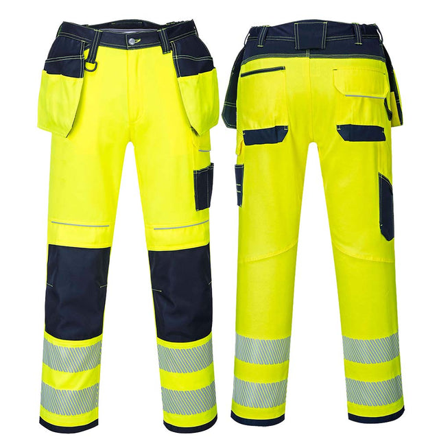 PW3 Hi-Vis Yellow Holster Pocket Work Trousers - 2 Leg Lengths