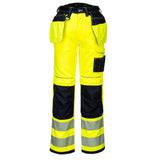 Portwest PW3 Hi-Vis Yellow Work Trousers Holster Pocket Multi-Storage
