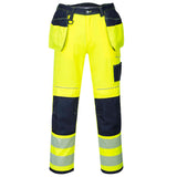 Portwest PW3 Hi-Vis Yellow Work Trousers Holster Pocket Multi-Storage