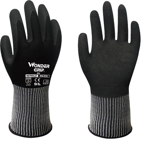 Wondergrip WG-510 Oil Resistant Work Gloves Nitrile Double Coated