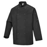 Portwest Chef's Suffolk Long Sleeve Jacket Mandarin Collar With Ring Studs