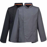 Breathable Mesh Air Long Sleeve PolyCotton Slim Fit Chefs Jacket