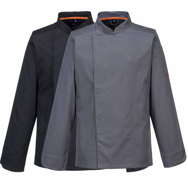 Breathable Mesh Air Long Sleeve PolyCotton Slim Fit Chefs Jacket