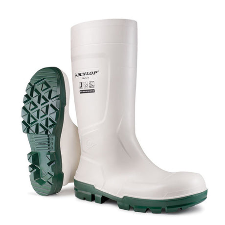 Dunlop Work-It Safety Wellington White S4 Steel Toe Cap PVC Boot
