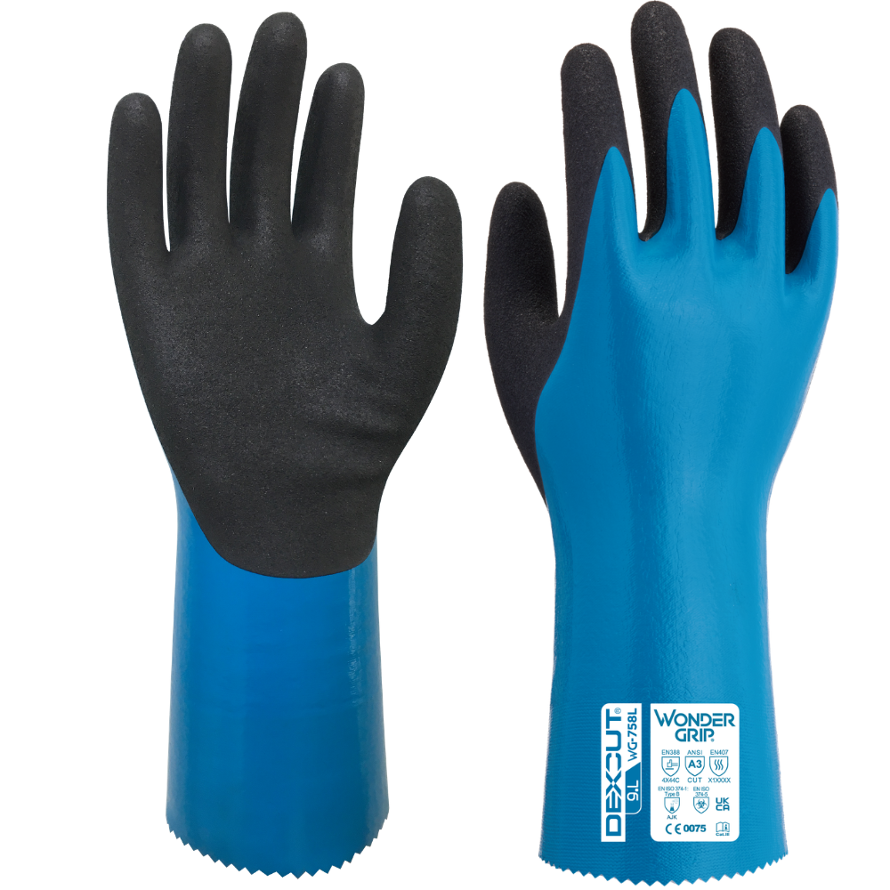 Wondergrip WG-758L Dexcut Cut Resistant Chemical Gauntlets