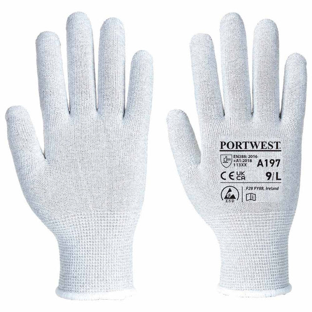 ESD Antistatic Un Coated Dissipative Liner Gloves