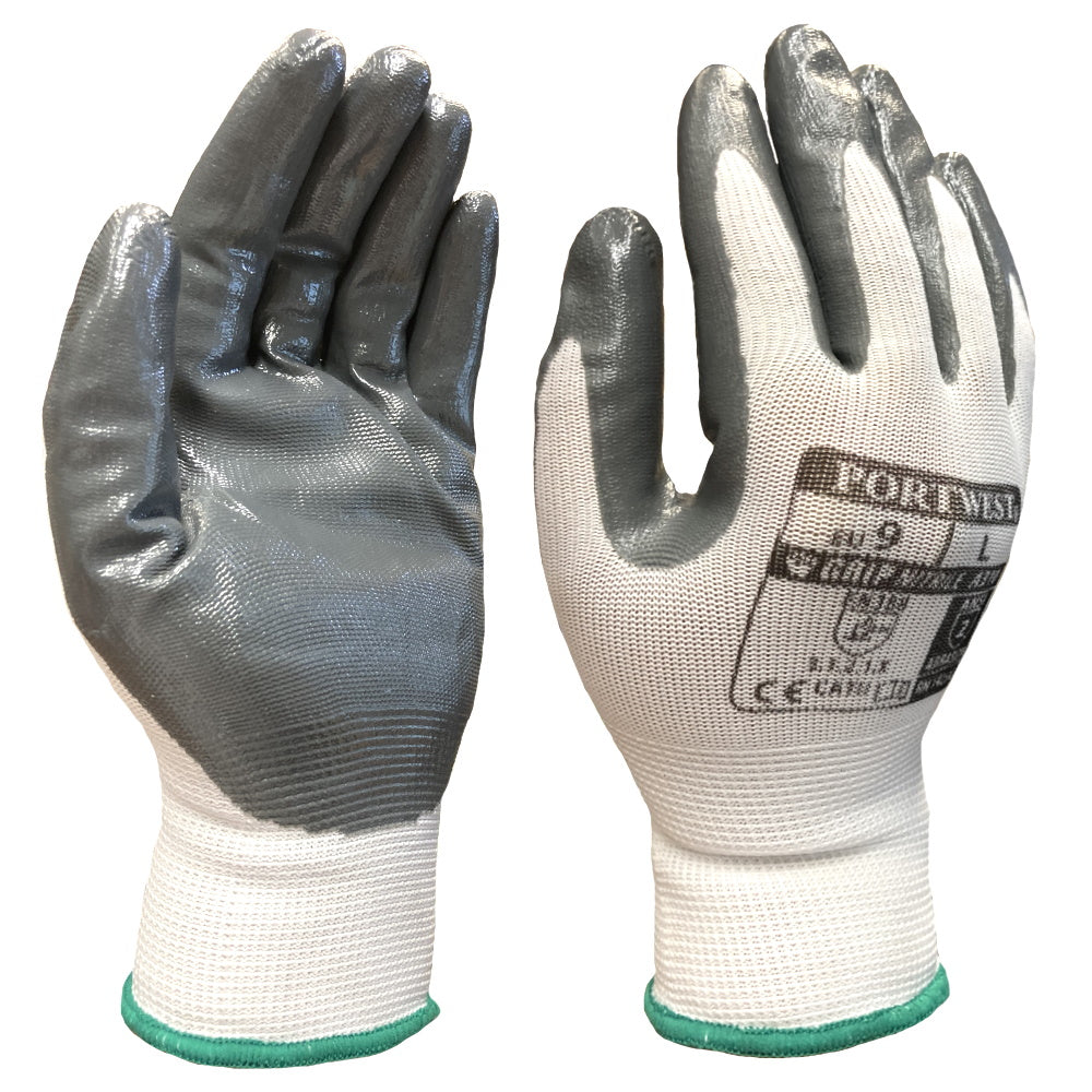 Portwest A310 Grip 13 Nitrile Gloves Palm Coated Work Gloves
