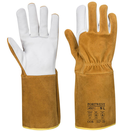 Portwest A521 TIG Welding Gauntlet Premium Goat Leather Heat Resistant