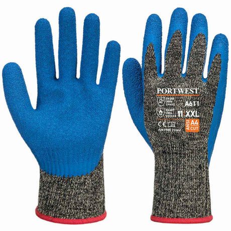 Portwest A611 Aramid Cut Resistant Gloves Level D Latex Palm
