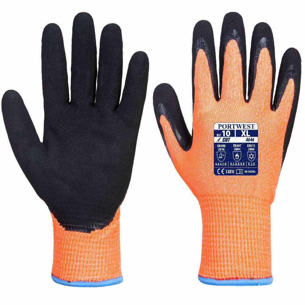 Portwest A646 Cold Cut Resistant Gloves Level D Thermal Winter Work Gloves