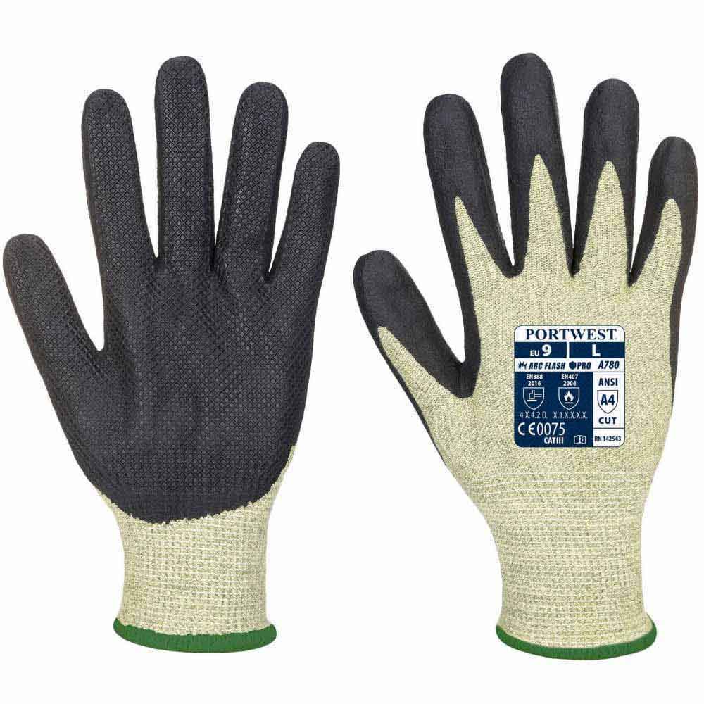 Portwest Arc Flash Gloves Cut Level D Heat Resistant Grip Gloves