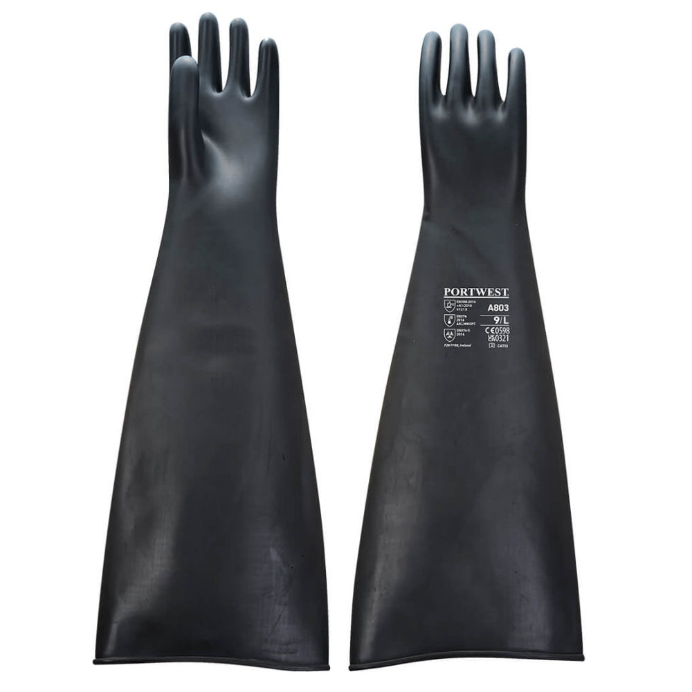 Portwest A803 Chemical Resistant Gauntlet Latex 60cm Forearm Protection