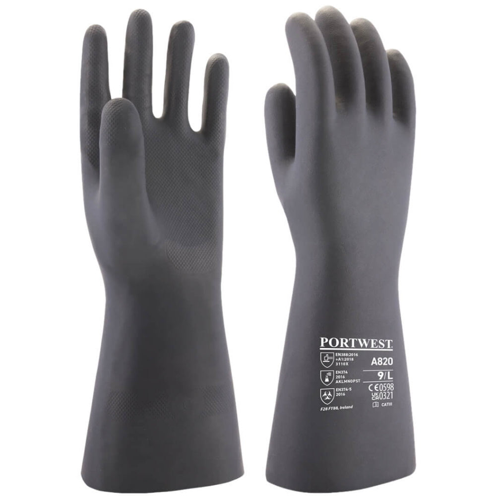Portwest A820 Neoprene Chemical Gauntlet 38cm Heavy Duty Protection