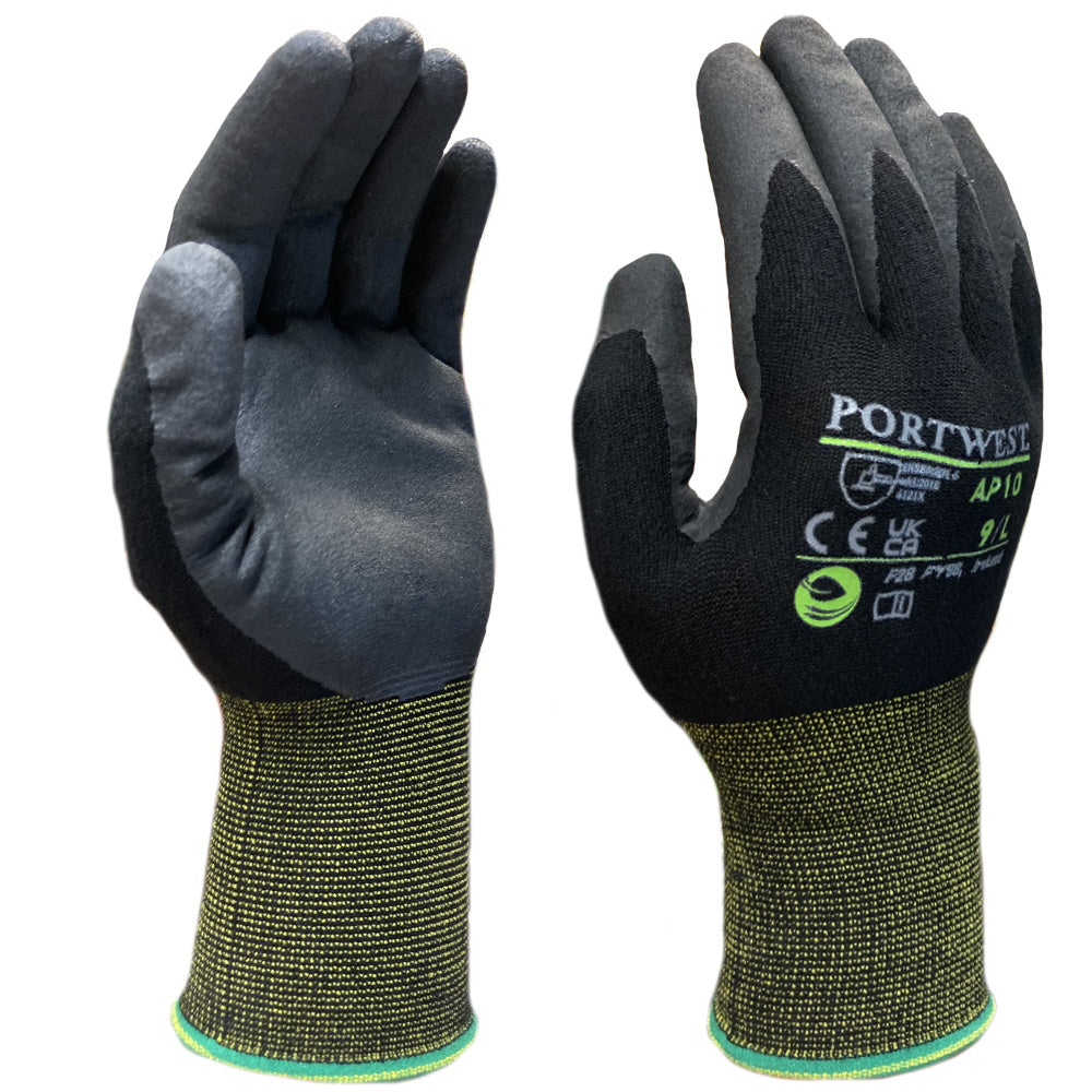 Portwest AP10 Grip 15 Bamboo Nitrile Gloves Hypoallergenic Work Gloves