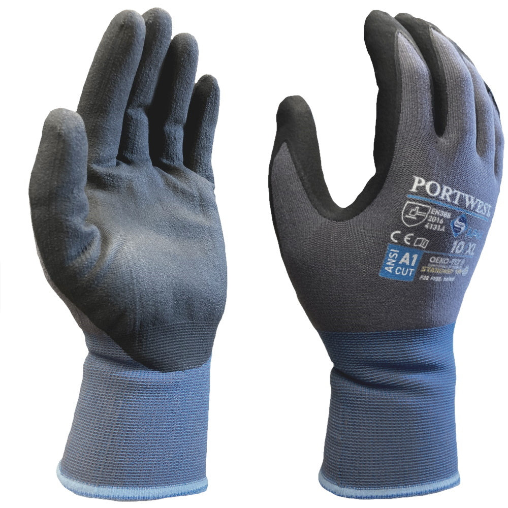 Portwest AP65 Nitrile Foam Work Gloves Texpel Anti-Microbial Grip 15