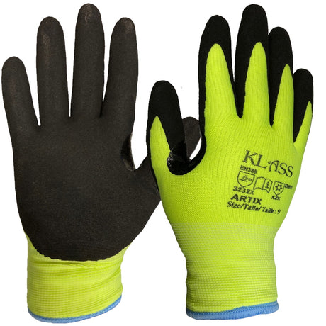 Klass Artix Winter Thermal Gloves High Vis Yellow Arctic Cold Protection