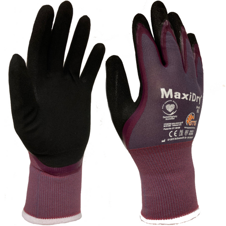 ATG MaxiDry 56-424 Oil Resistant Work Gloves Nitrile Palm Coated