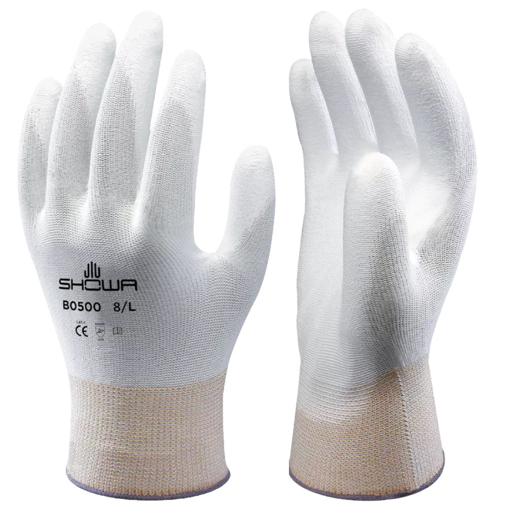Showa B0500W Palm Fit White PU Gloves Precision Assembly Work