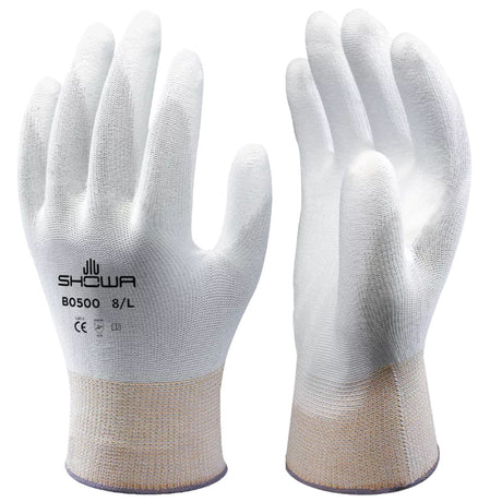 Showa B0500W Palm Fit White PU Gloves Precision Assembly Work