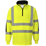 Portwest Xenon Hi Vis Rugby Sweatshirt 1/4 Zip Class 3