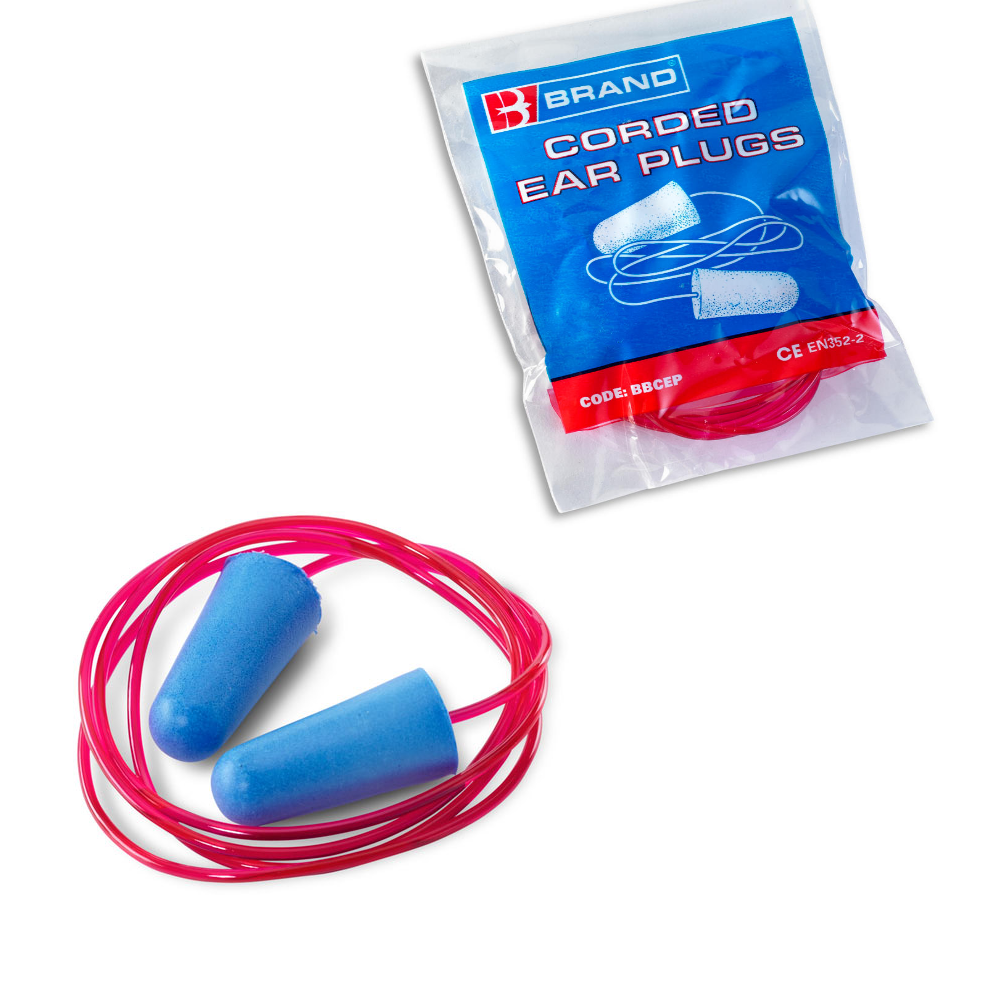 Beeswift Corded Ear Plugs SNR 39dB Foam Disposable
