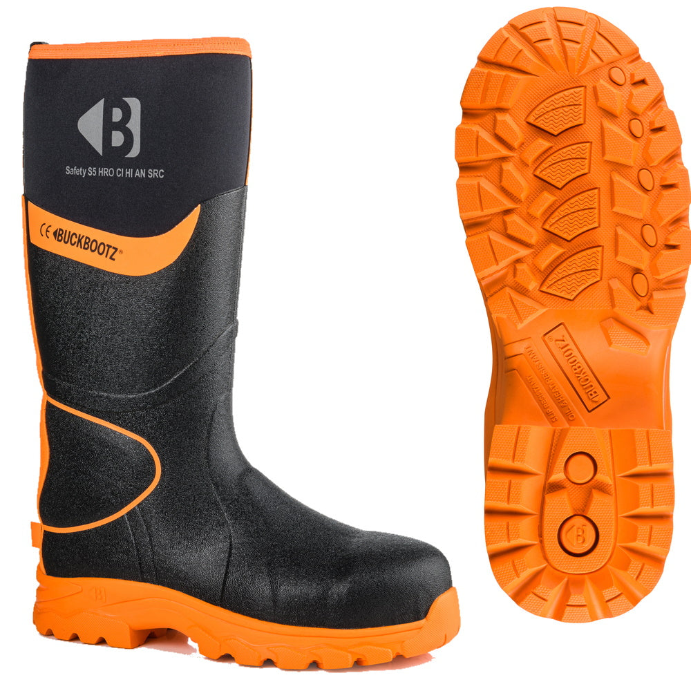 High Visibility S5 Neoprene/Rubber Non Metal Safety Boots