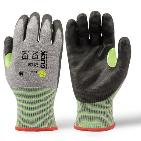 Beeswift Click Cut Level F PU Coated Gloves Green