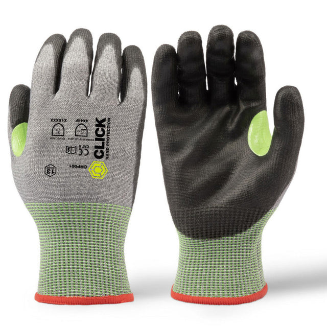 Beeswift Click Cut Level F PU Coated Gloves Green