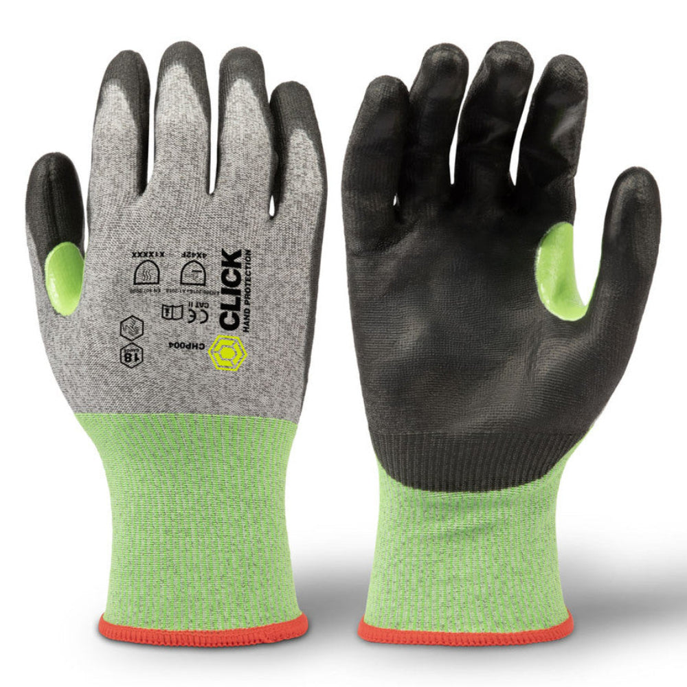 Beeswift Cut Level F Work Gloves Green PU Coated