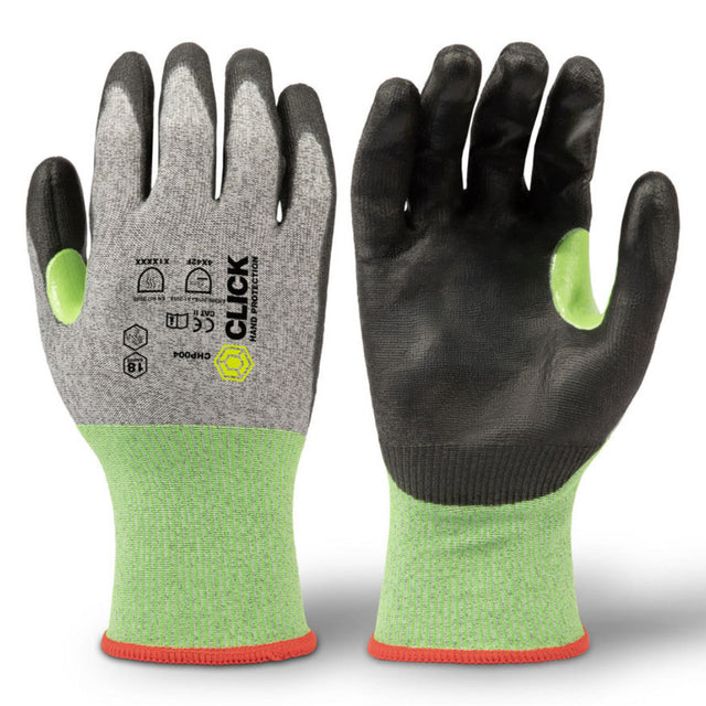 Beeswift Cut Level F Work Gloves Green PU Coated