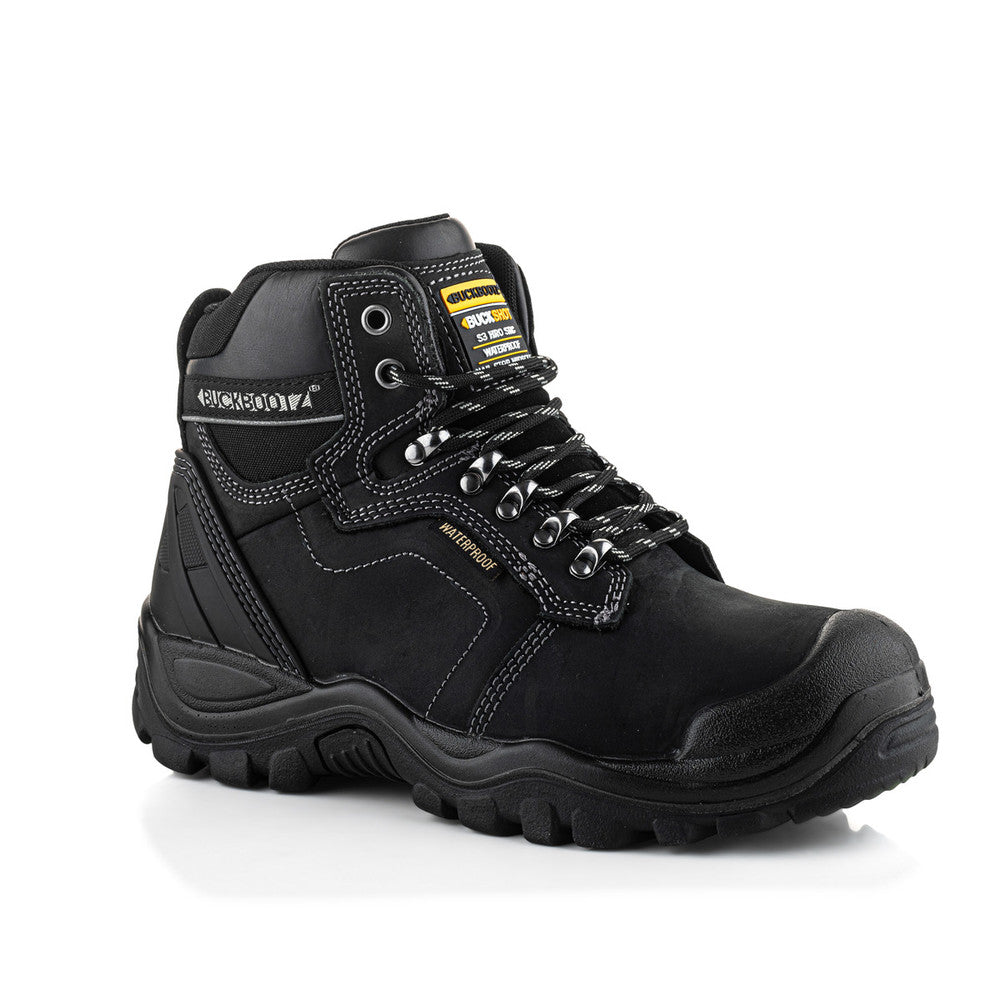 Buckler Boots BSH009BK Buckshot S3 Waterproof Safety Boot Black Crazy Horse Leather