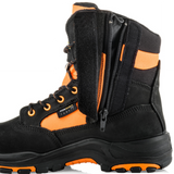 Buckbootz Hi Vis Safety Boots Black Orange Waterproof High Leg