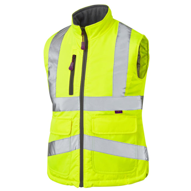Leo Sandymere Hi Vis Body Warmer Ladies Fit Workwear