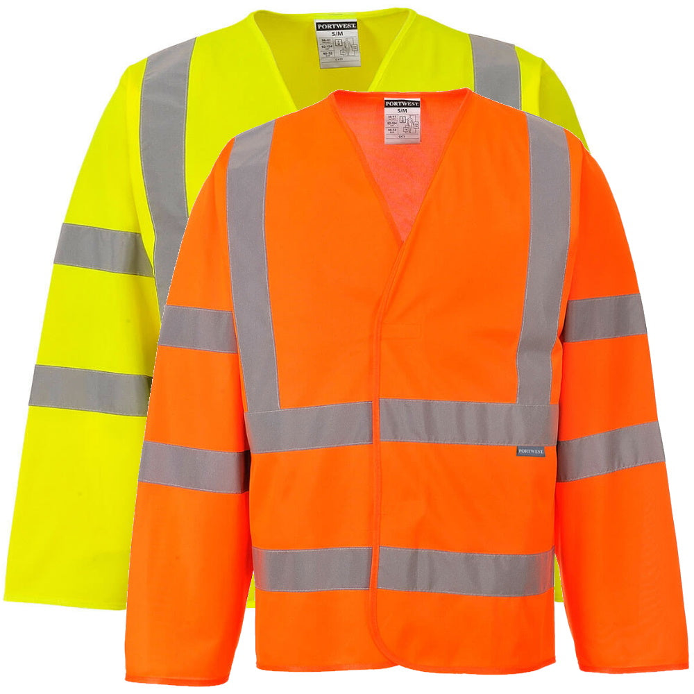 Portwest Hi Vis Two Band Brace Jacket Class 3 Railway Compliant (orange)
