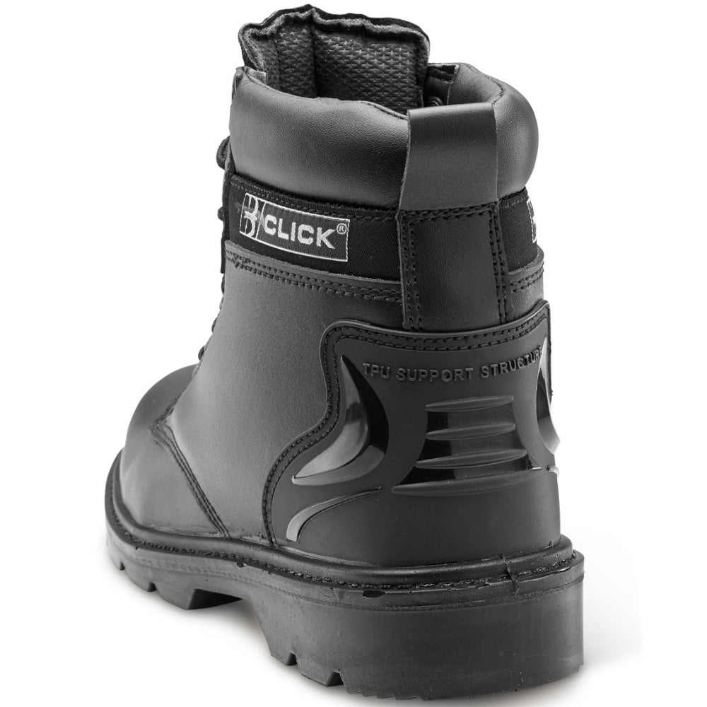 Beeswift Safety Boots Black Leather S1P TPU Heel Support