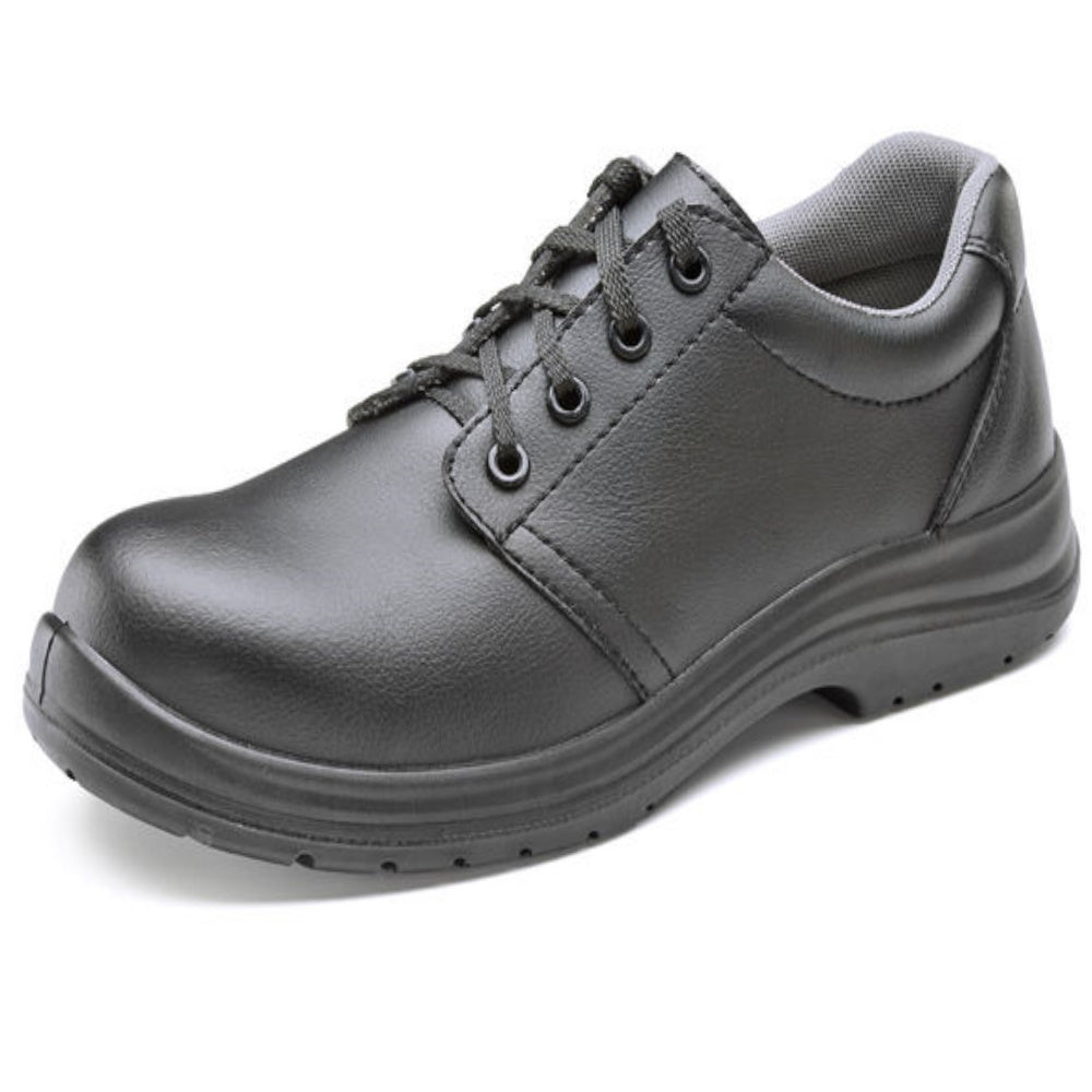Micro-Fibre Tie Safety Shoe S2 Black Steel Toe Cap Work Footwear