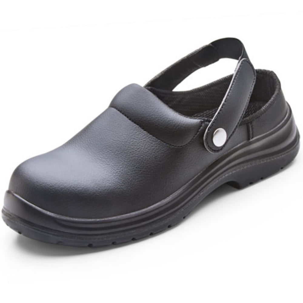 Micro Fibre Safety Slipper Black Steel Toe Food Industry Shoe