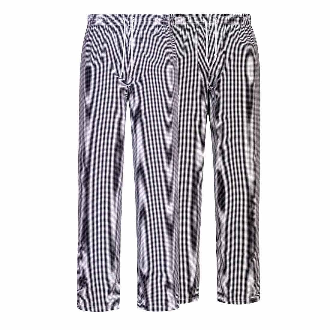 Chefs Trousers All Cotton Check Elasticated Waist