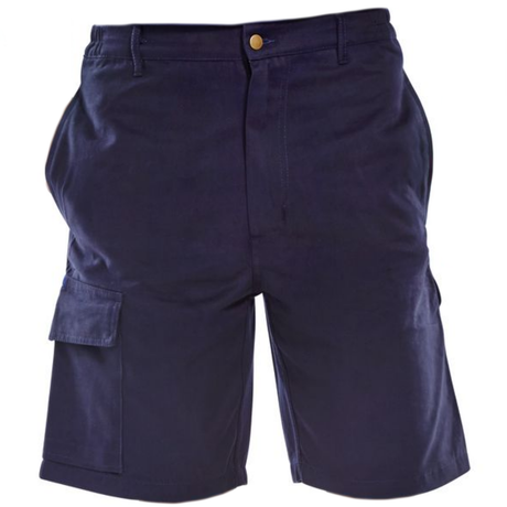 100% Cotton Navy Cargo Work Shorts with Five Pockets