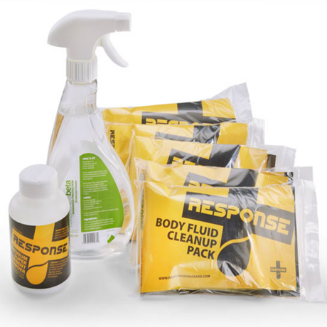 Response Body Fluid Bulk Spill Kit Yellow Carry Case Biohazard Cleanup