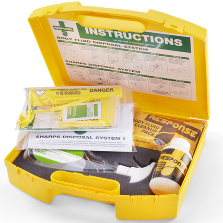 Response Biohazard Combination Kit Yellow Sharps Body Fluid