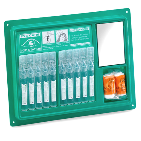 Click Medical Eyewash Pod Station 10 Pods Wall Mounted Emergency