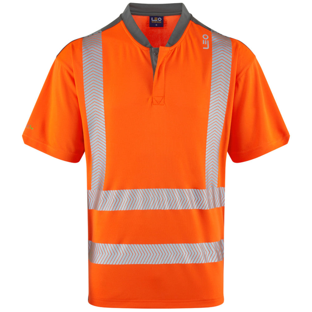 Leo Workwear Hi Vis T-Shirt COOLMAX Yellow or Orange ISO 20471