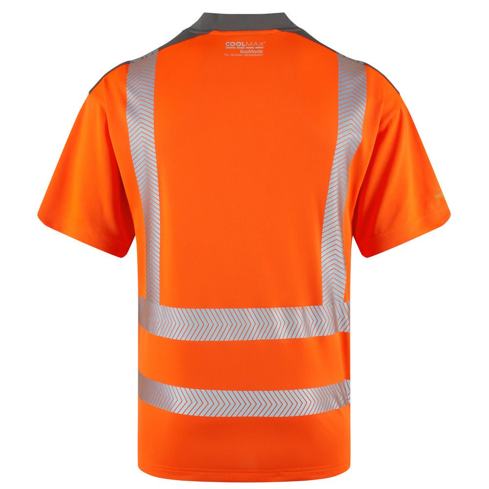 Leo Workwear Hi Vis T-Shirt COOLMAX Yellow or Orange ISO 20471
