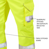 Leo Workwear Bideford Hi Vis Cargo Trousers ISO 20471 Class 1