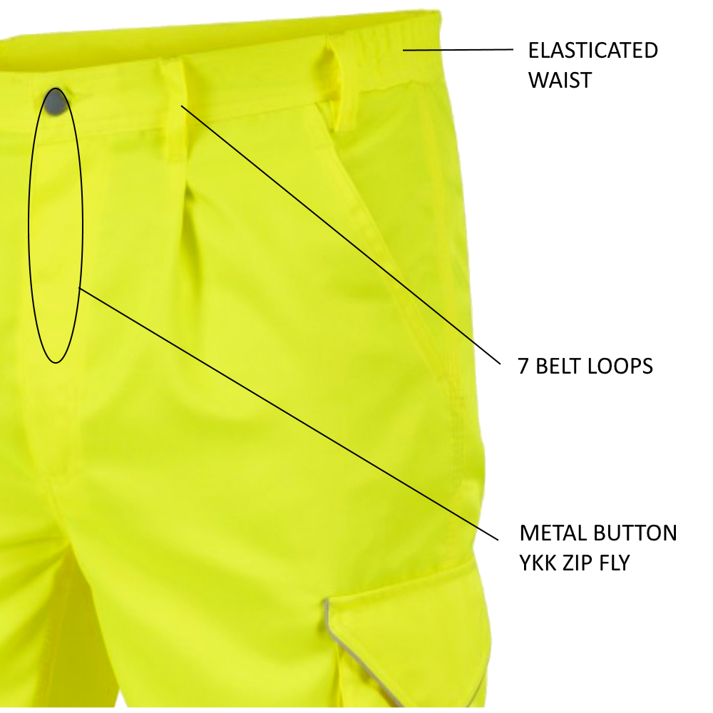 Leo Workwear Bideford Hi Vis Cargo Trousers ISO 20471 Class 1